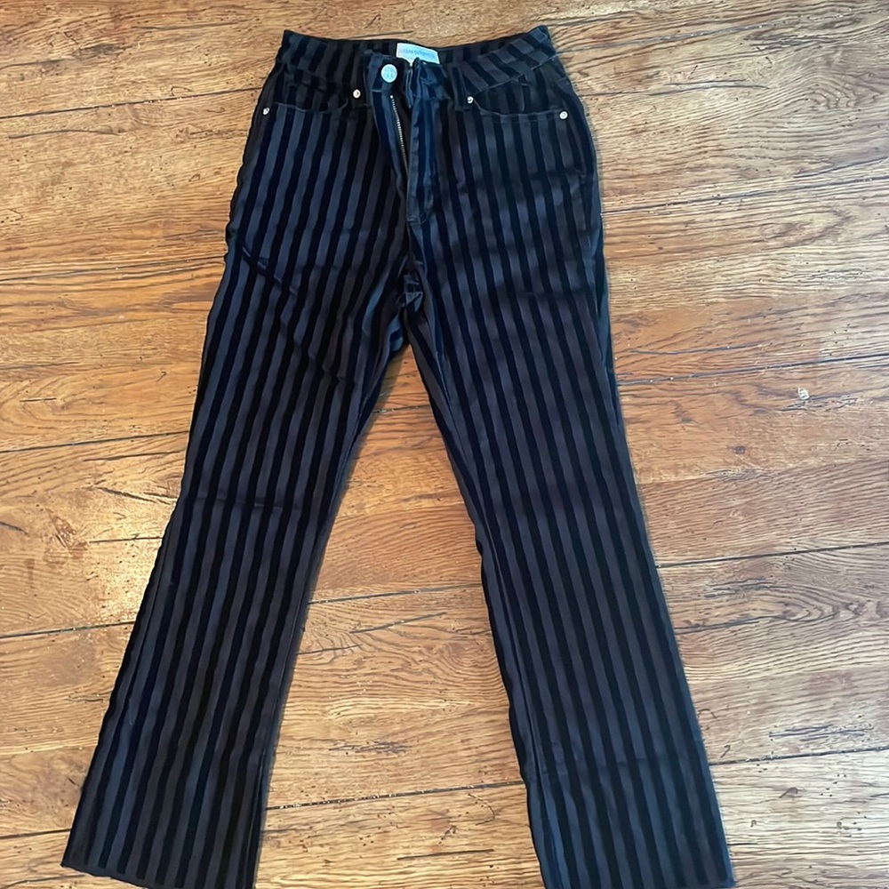 Urban outfitter black jeans with velvet stripes